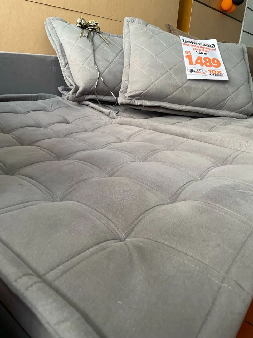 Sofá Retrátil e Reclinável com Baú 1.80M [frete grátis] - Foto 3