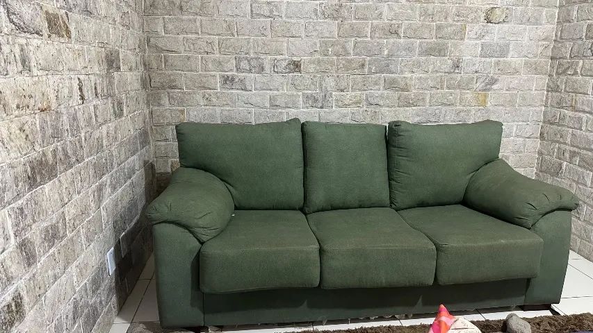 Lindo sofá de linho três lugares  - Foto 4