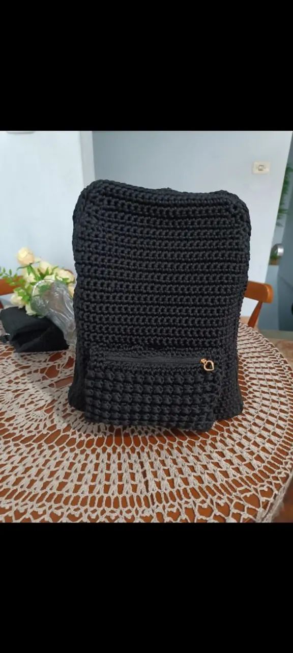 Mochila de crochê ótimo para escola 