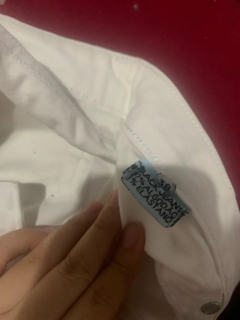 Calça reta jeans branca cintura baixa - Foto 3