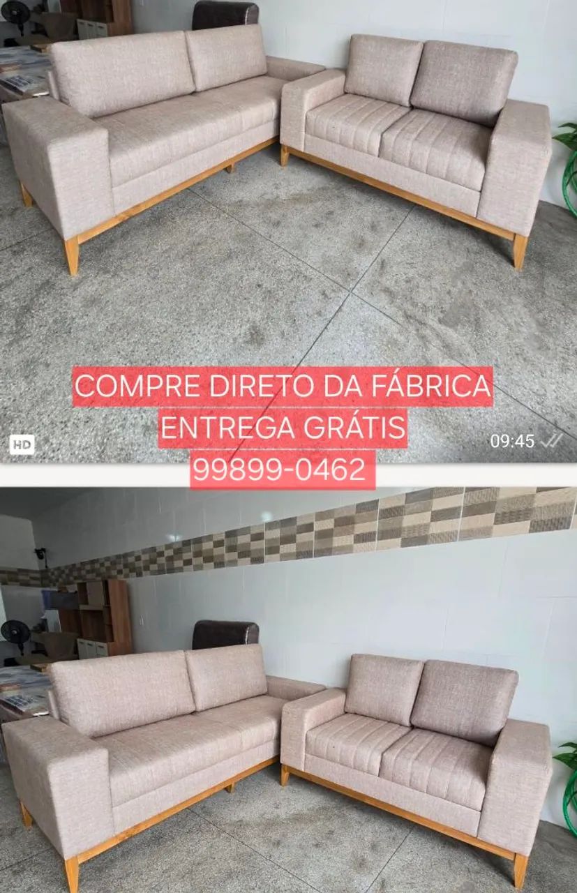 Sofá conjunto 2 e 3 lugares com Entrega Grátis
