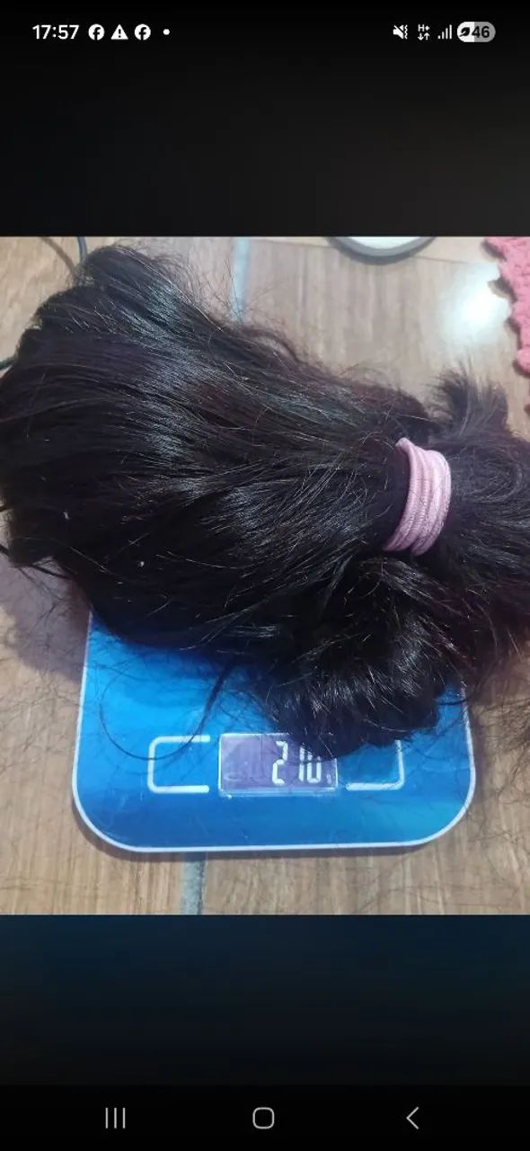 Cabelo humano castanho escuro 50/55cm 210gr  - Foto 2