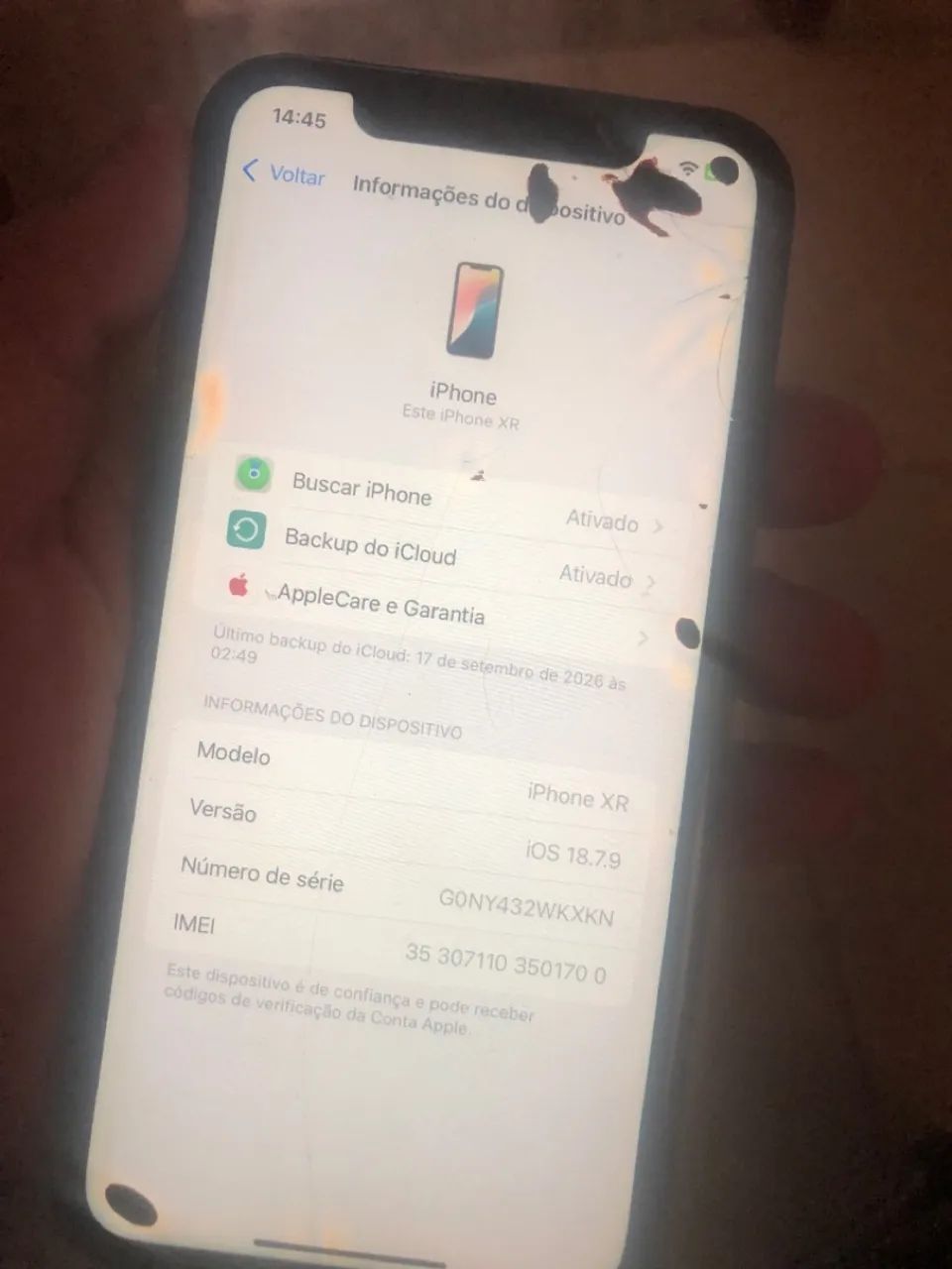 iPhone xr tela e traseira quebrada, funcionando perfeito - Foto 3