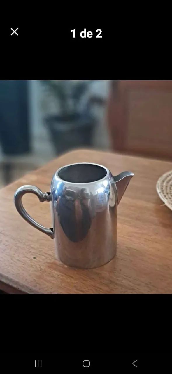 Linda leiteira inoxidável vintage