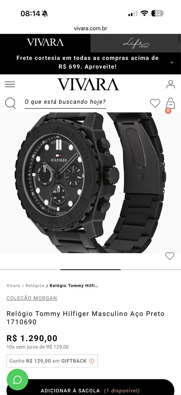 Relógio Tommy Hilfiger Original Extra! 