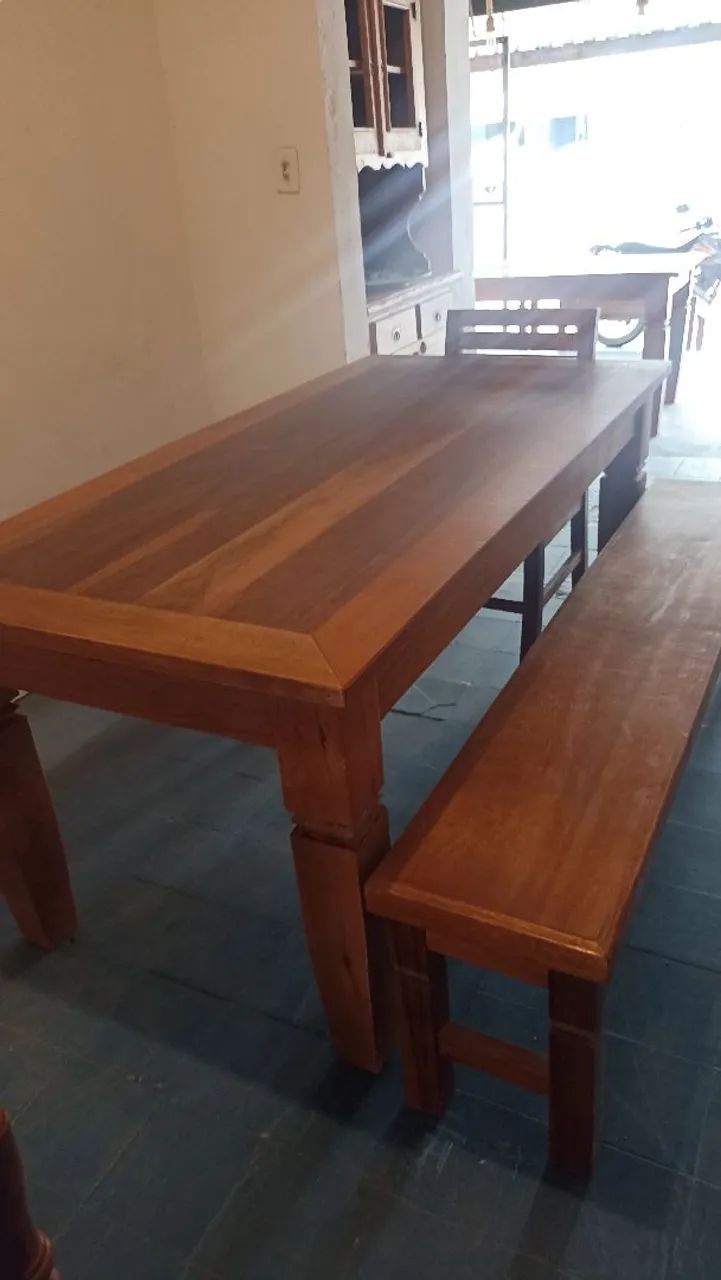 Mesa de madeira de lei rústica  - Foto 2