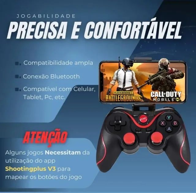 Controle Manete Gamepad Bluetooth Compativel Android Ios Pc - Foto 3