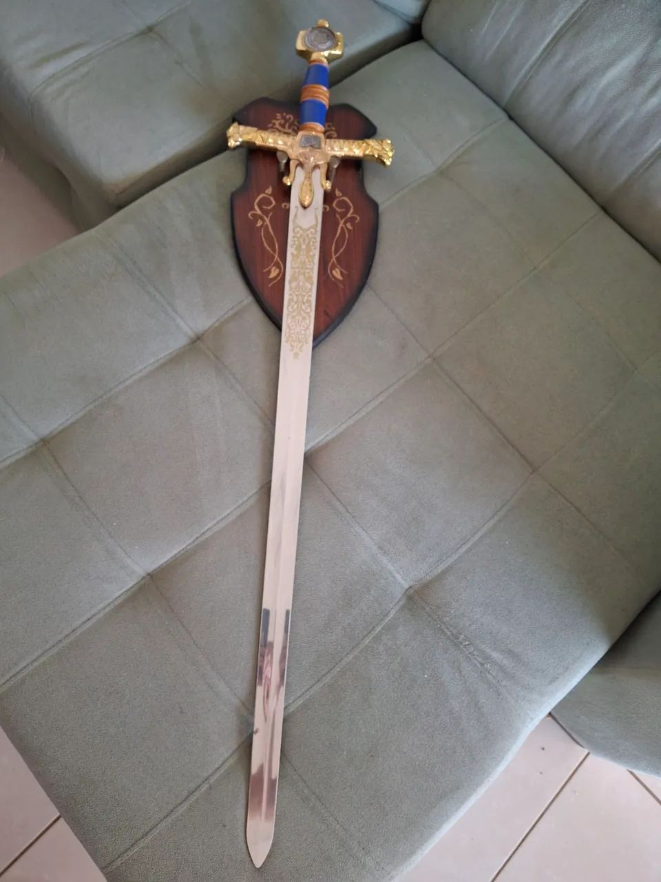 Espada do Rei Salomão 120cm (com suporte de madeira parede) - Foto 5