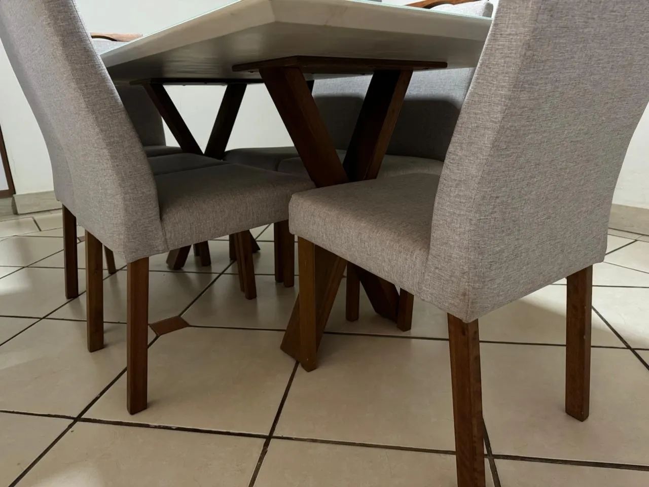 Mesa de vidro com 6 cadeiras - Foto 2