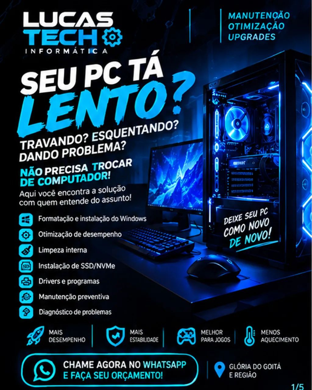 ? Manutenção de PC e Notebook | Formatação | Limpeza | Upgrade - Foto 3