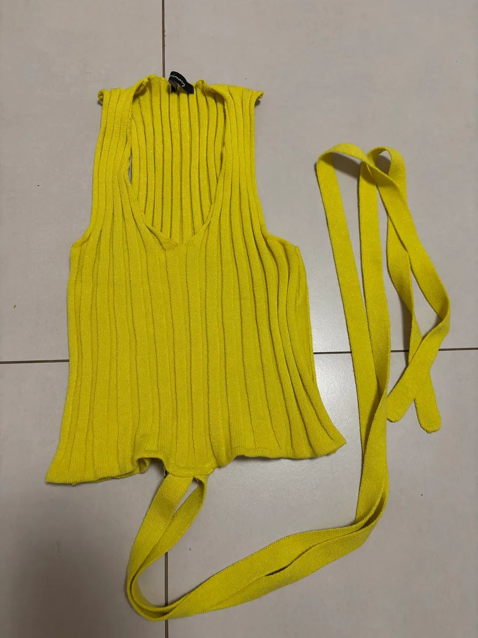 Blusa nova cropped em tricot verde limão  - Foto 5