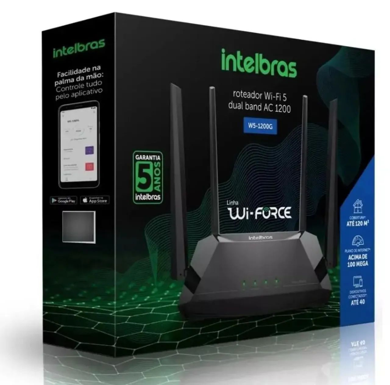 roteador Intelbras Dual Band W5 AC1200<br>dual band AC 1200 Dual Band AC 1200 <br>W5-1200G - Foto 2