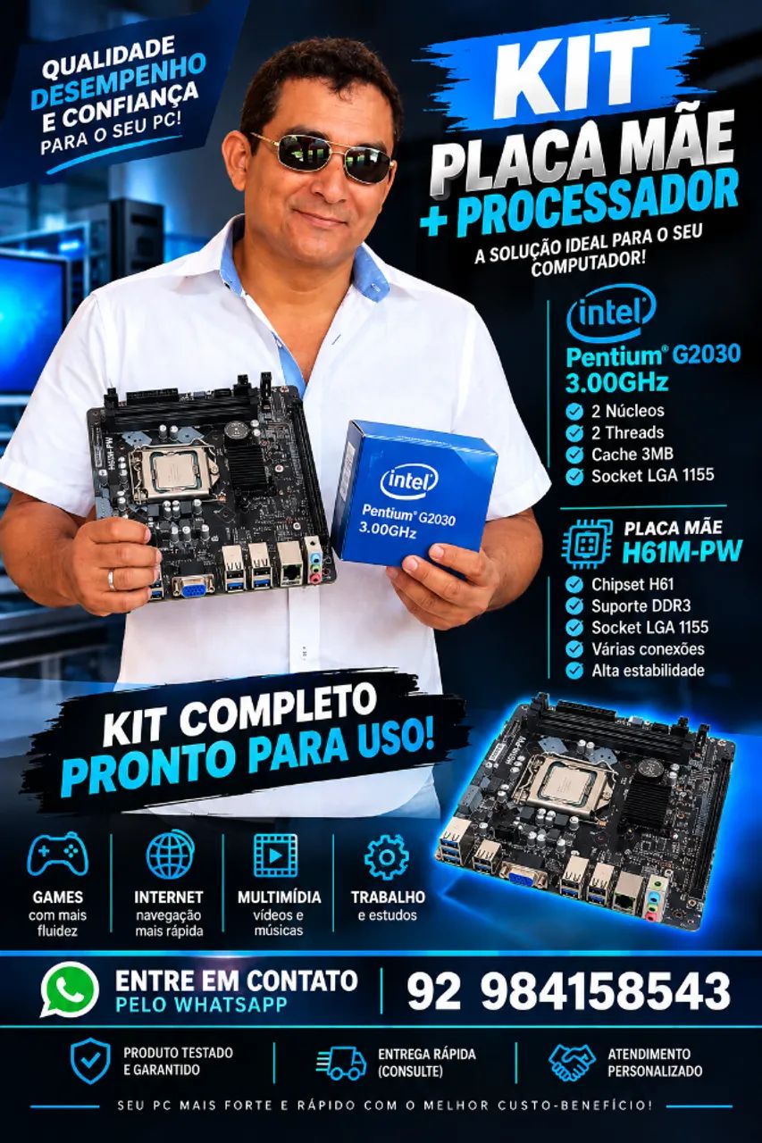 Kit Placa Mãe e Processador DDR3