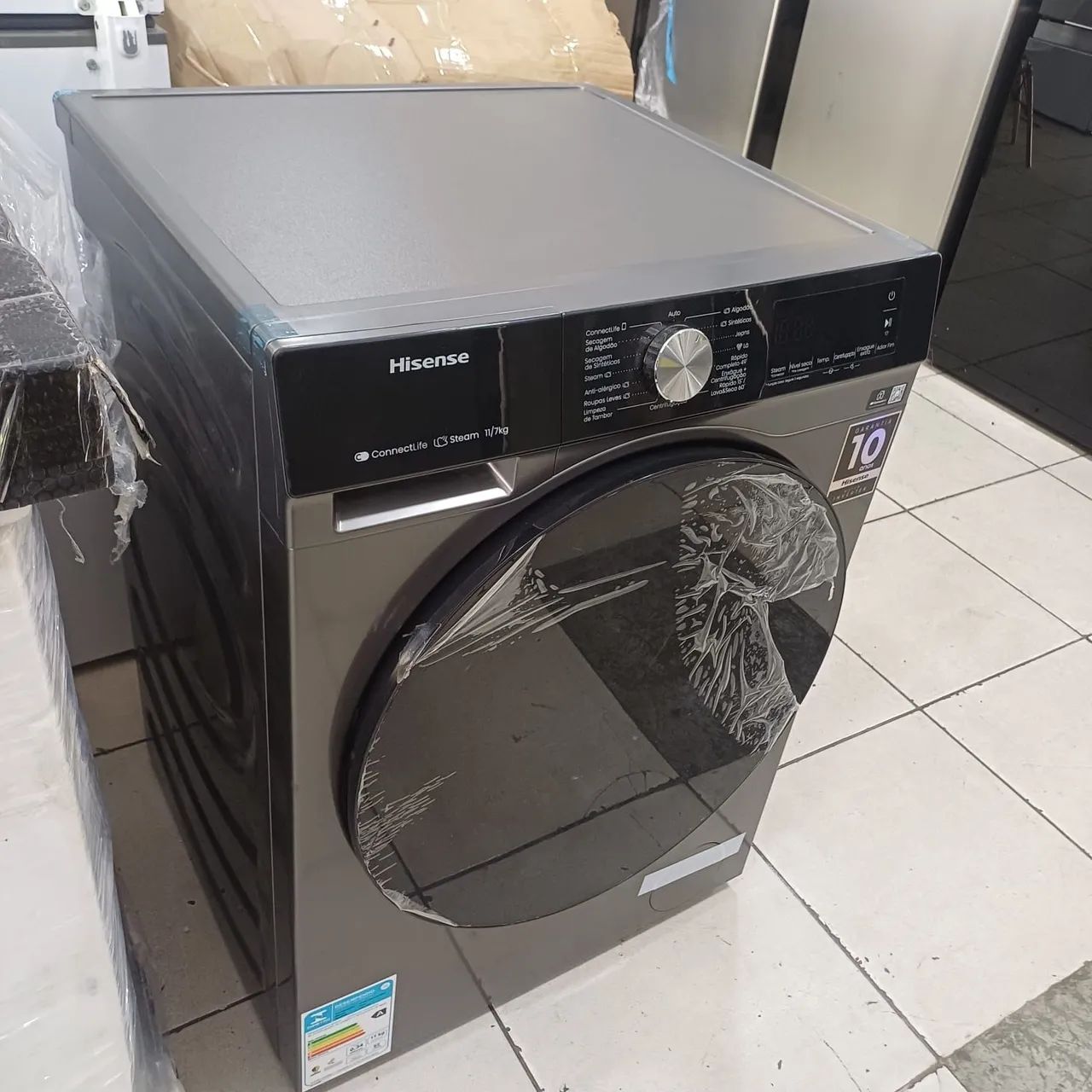 Lava e seca Hisense 11k/7Kg Cinza BARATO - Foto 4