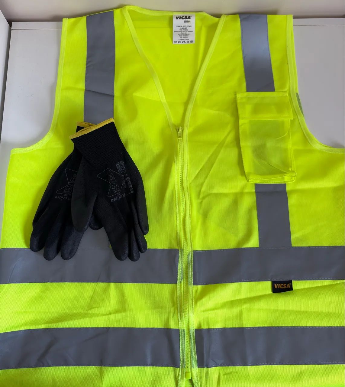Colete Refletivo Amarelo + Par de Luvas EPI - Foto 3