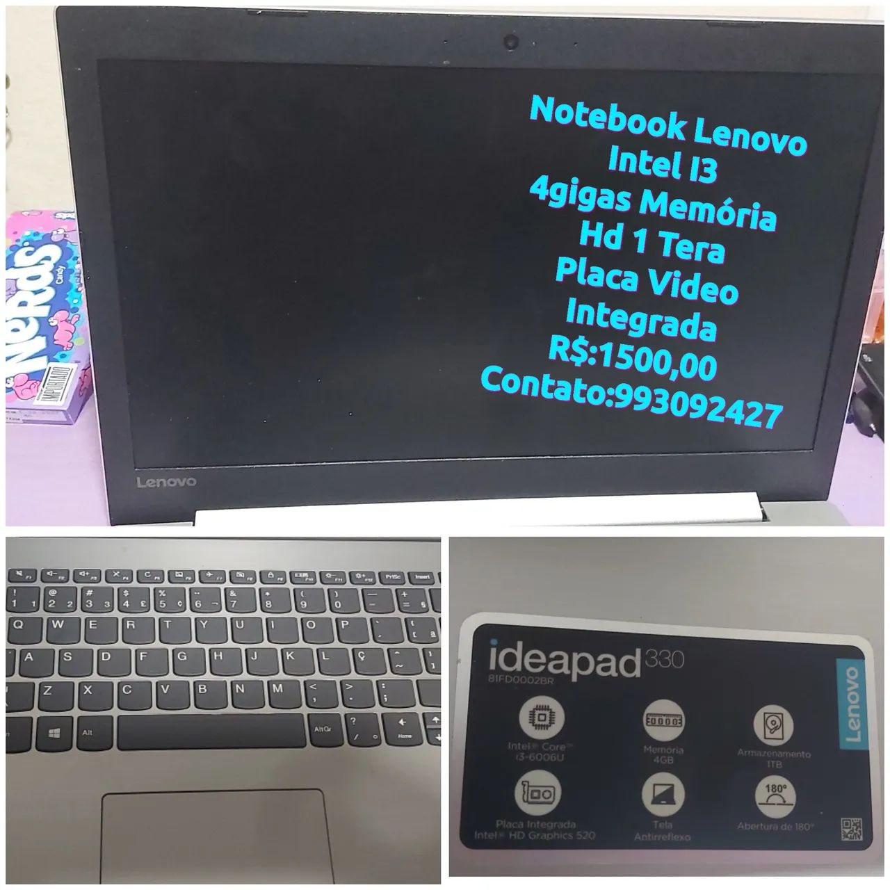 Notebook Lenovo I3 Novíssimo 