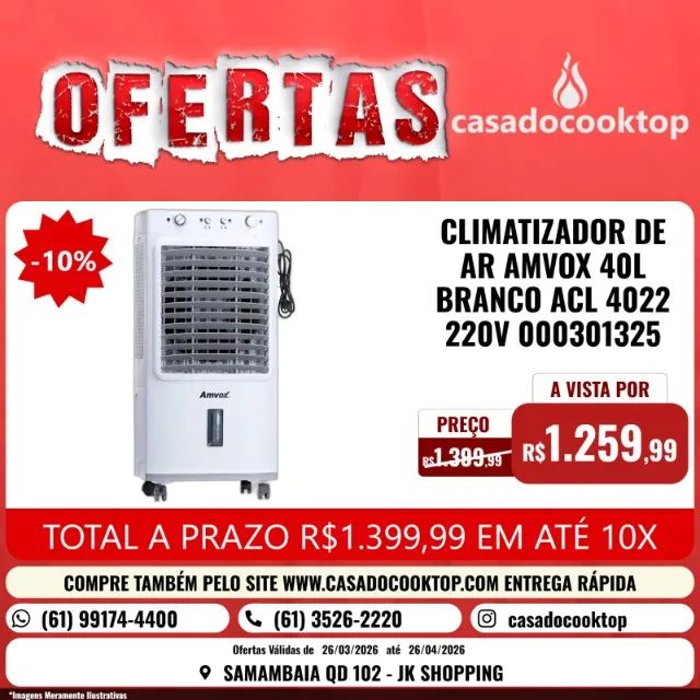 CLIMATIZADOR DE AR AMVOX 40L BRANCO ACL 4022 220V 000301325