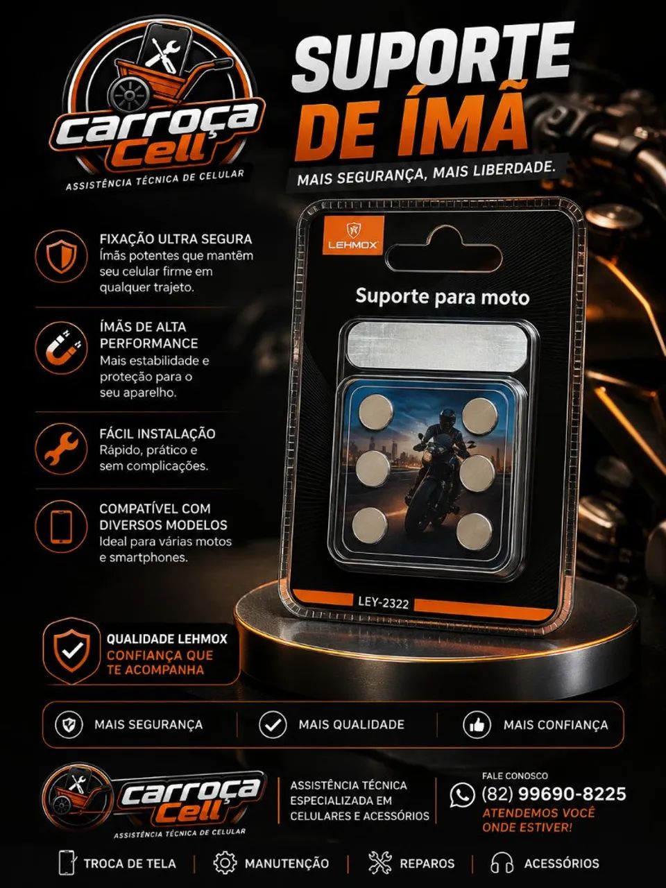 Suporte de ímã ? para moto ? - Foto 2
