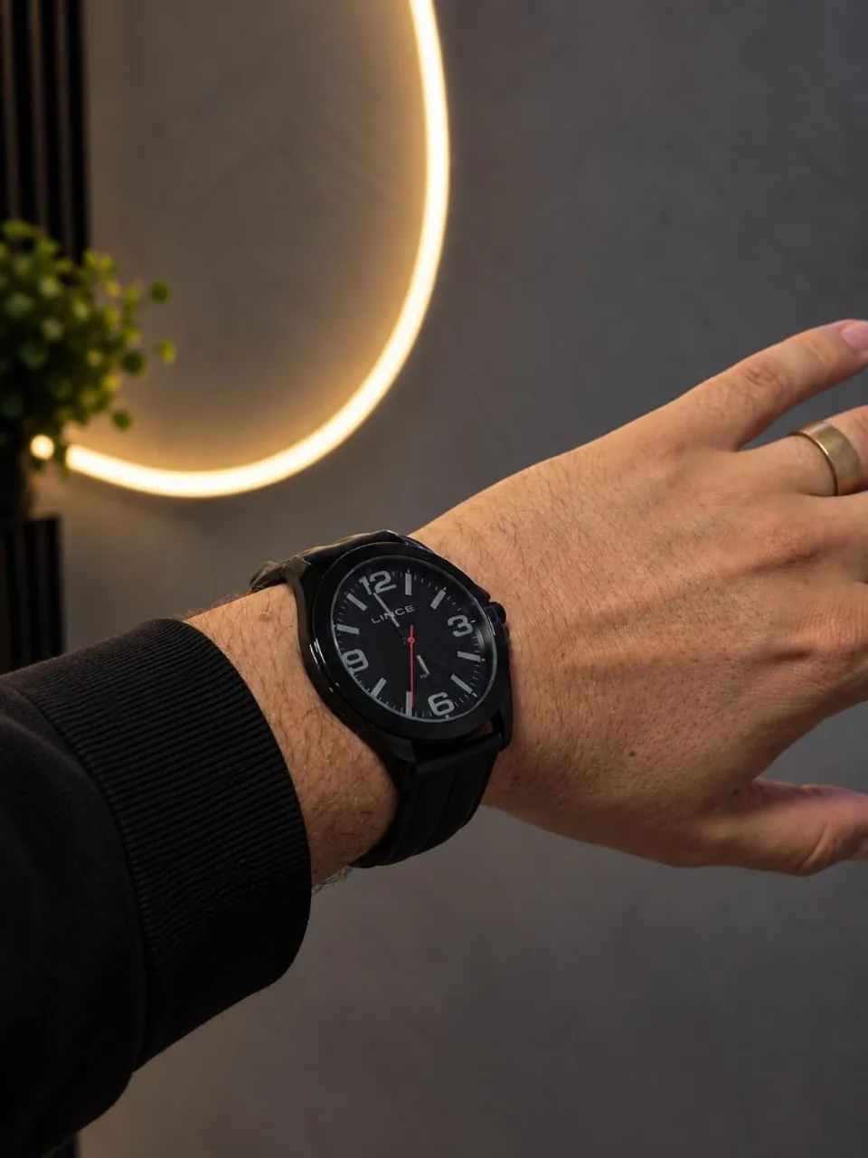 Relógio Lince Masculino Preto 46mm Original - Foto 3