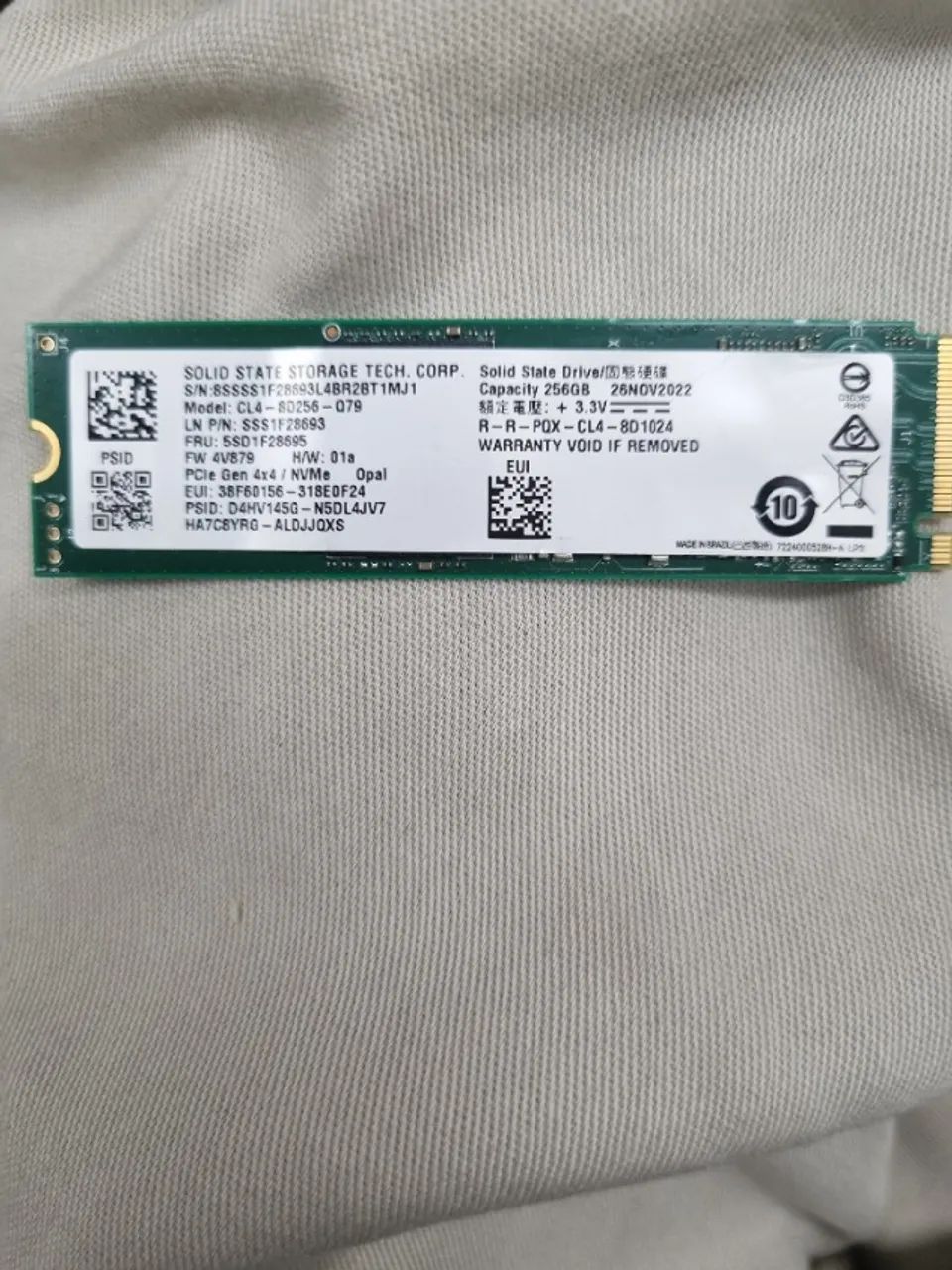 SSD NVME 256gb