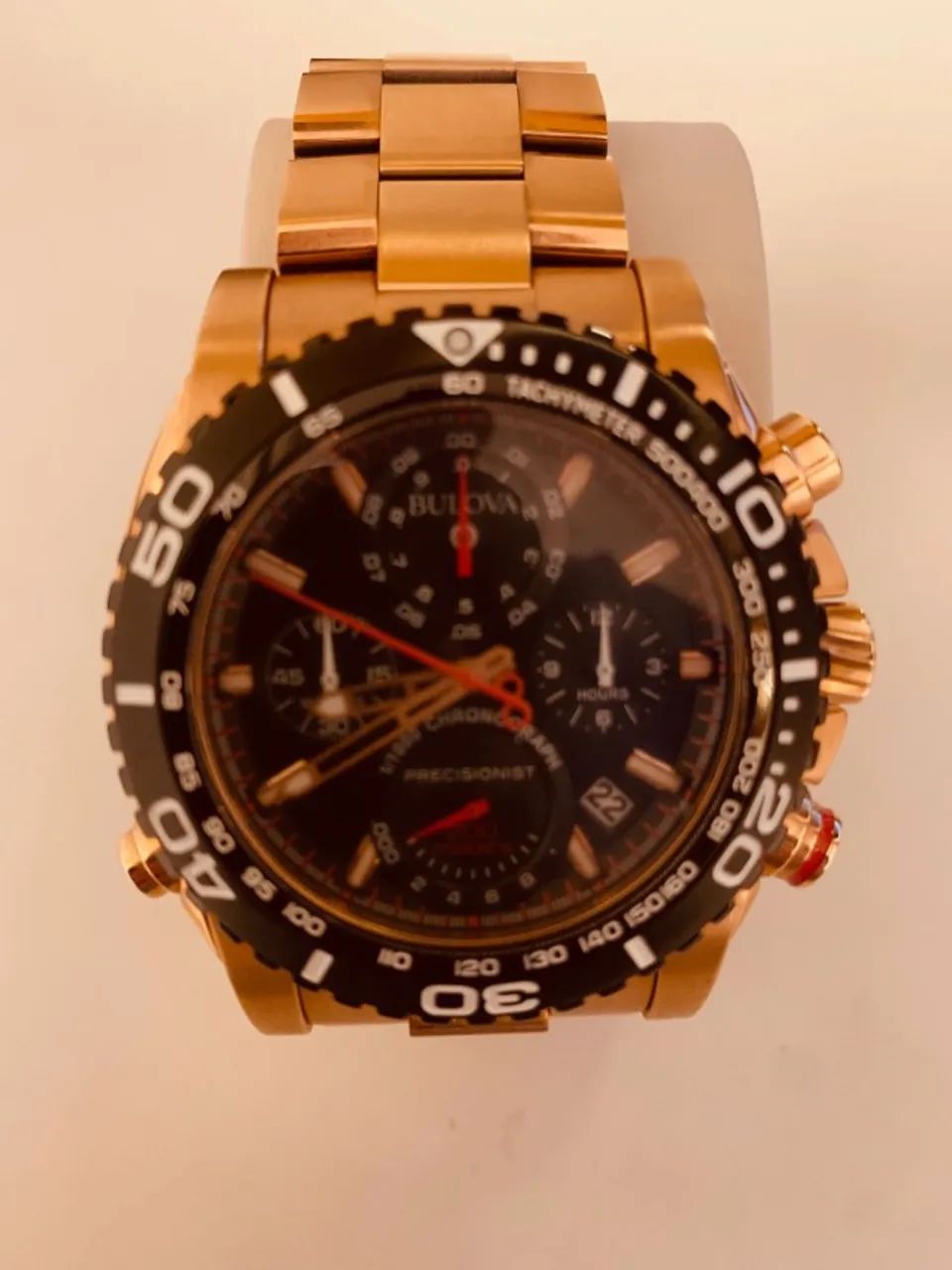 Relógio Bulova Precisionist Chronograph 98B213 Rose Gold - Foto 5