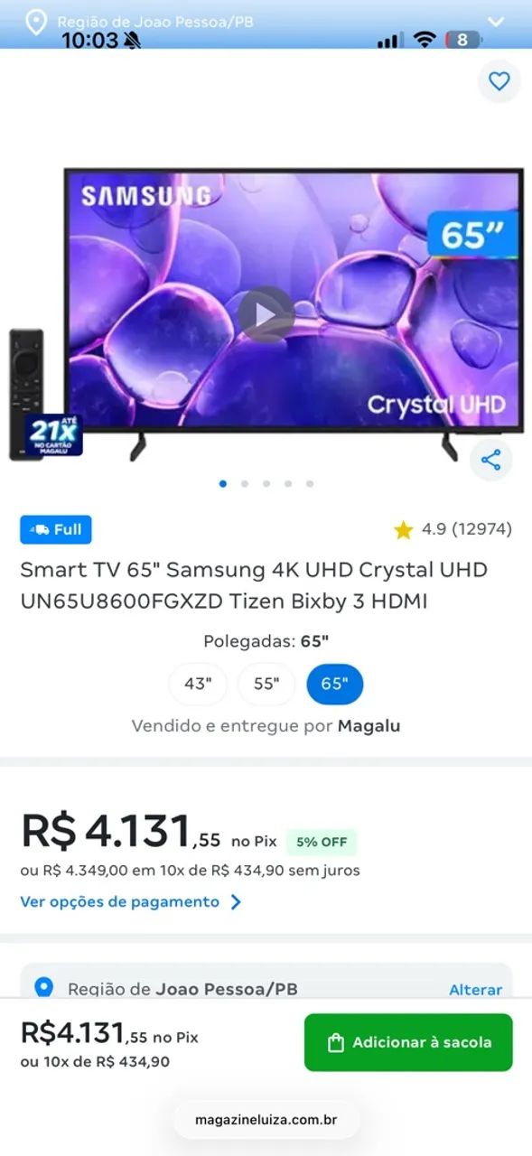 Samsung 65? Fina 4K DU8000 - Foto 2