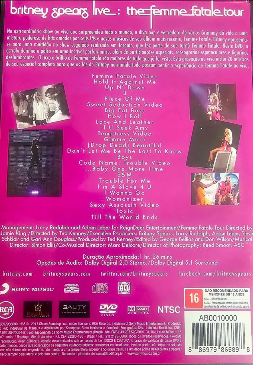 DVD BRITNEY SPEARS - Live - The fermento fatale Tour - Foto 2