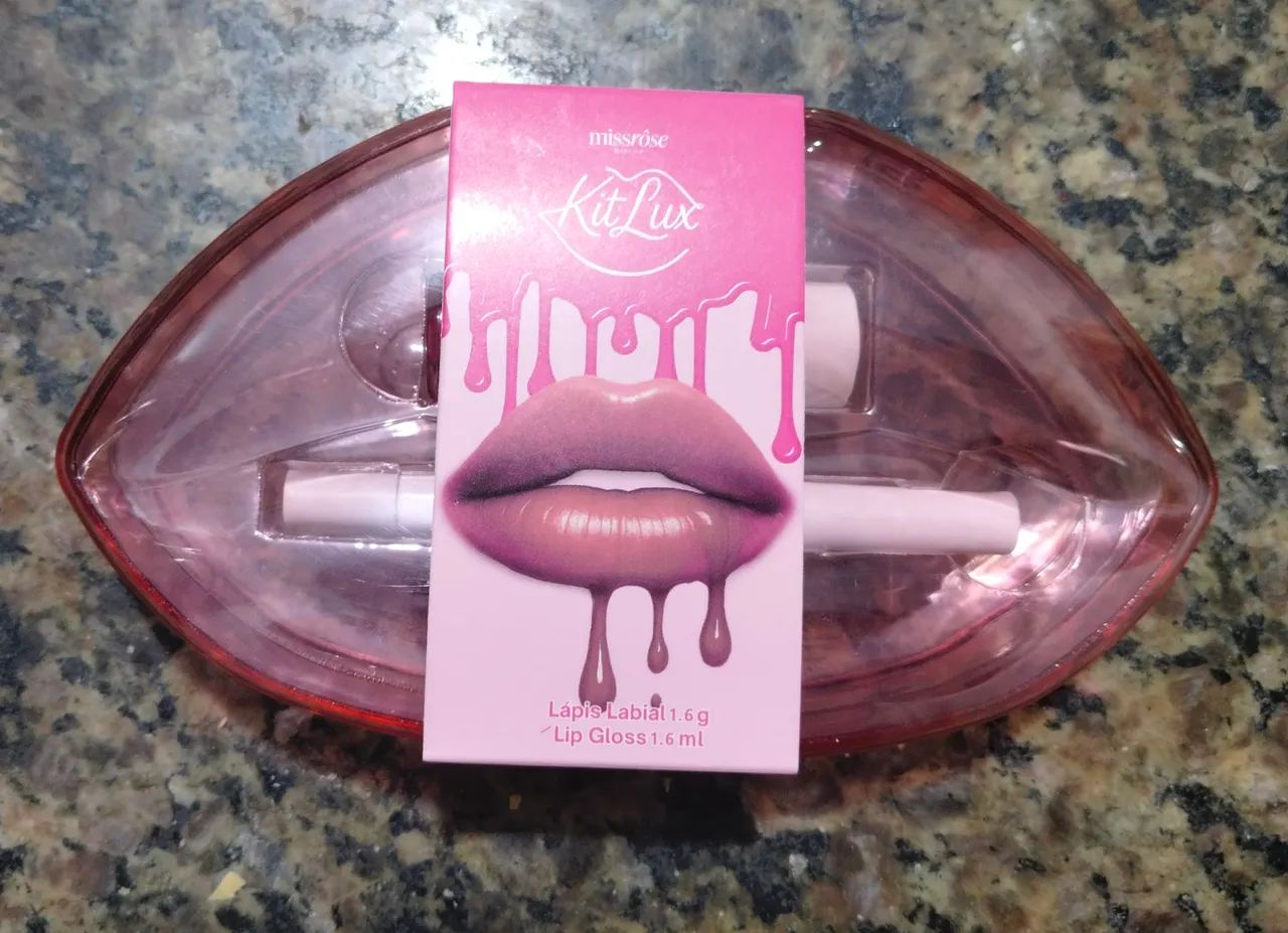 3 KIT LUX LAPIS LABIAL E LIP GLOSS MISS ROSE - Foto 3