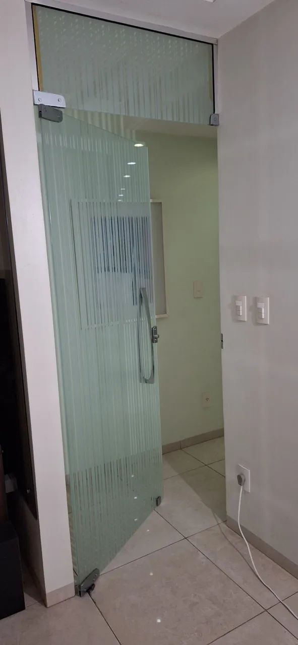 Tempered glass door with barcode-pattern design
