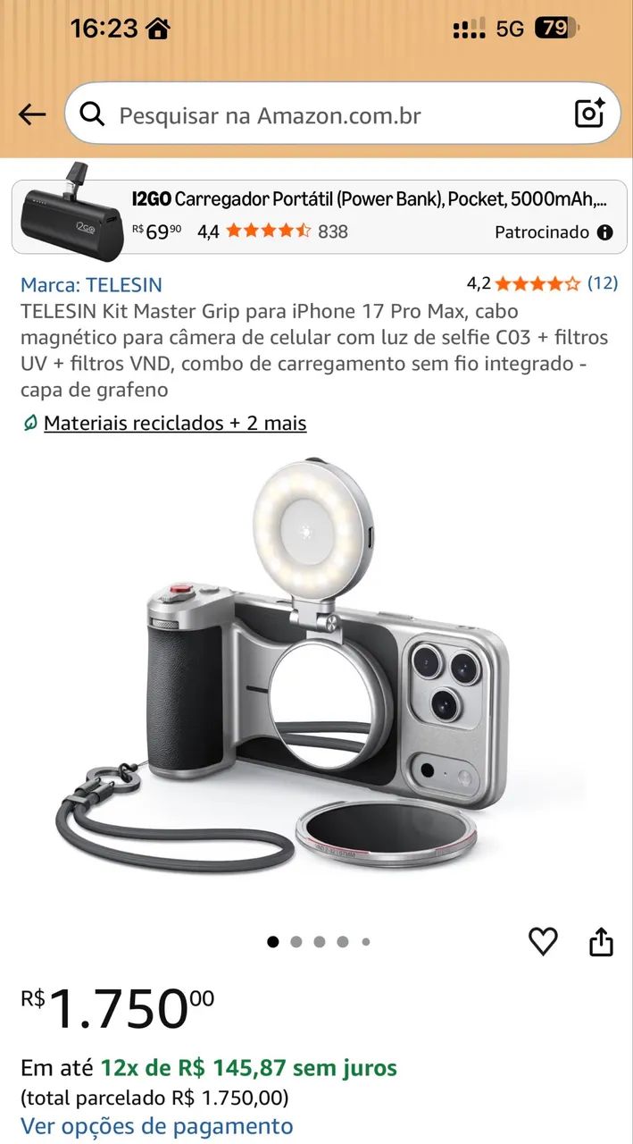 TELESIN Kit Master Grip para iPhone 17 Pro Max