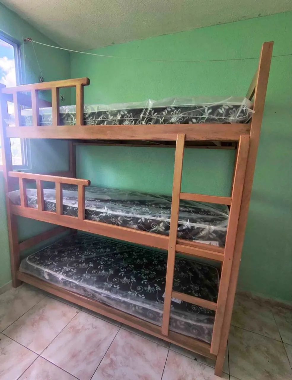 Cama triliche mdf reforçada com colchões - Foto 3