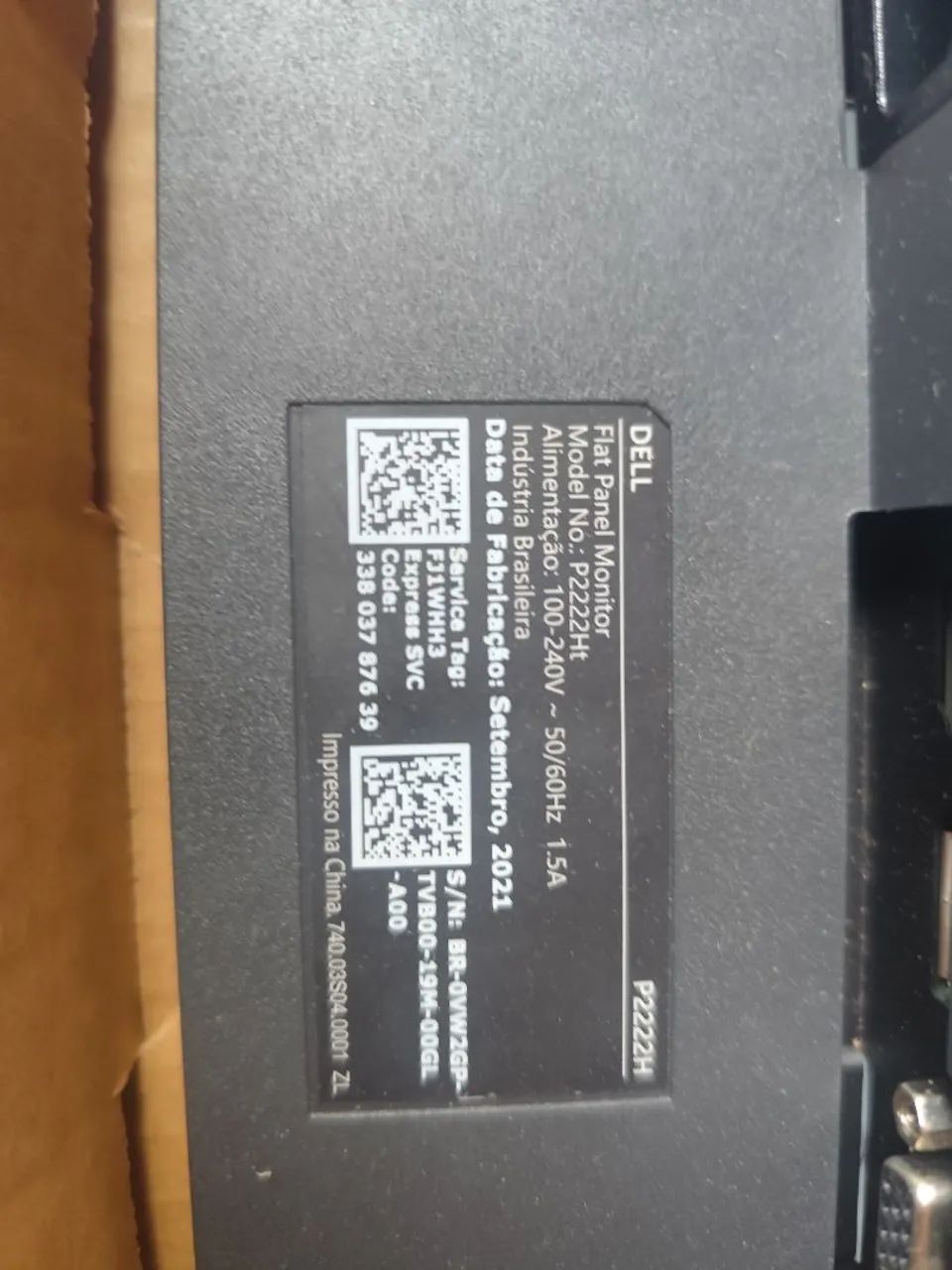 Tela monitor flat panel dell 22 pol com defeito 