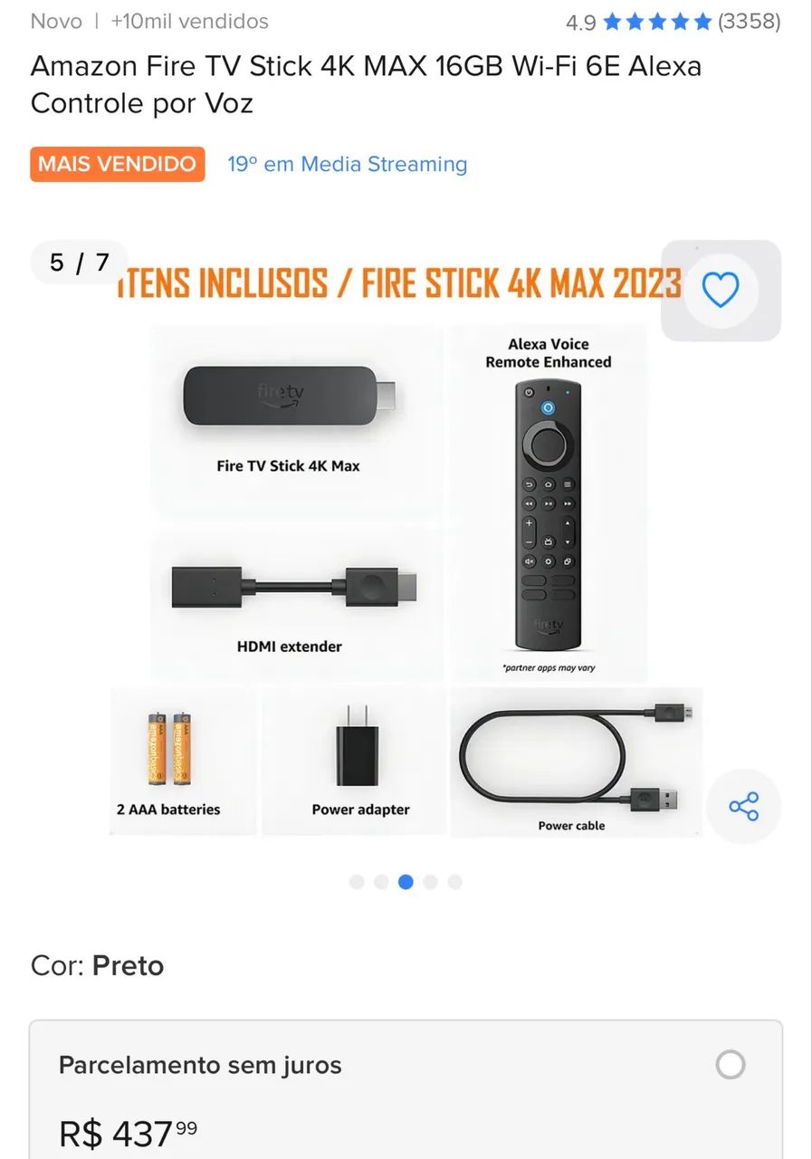 fire tv stick 4K novo - Foto 3