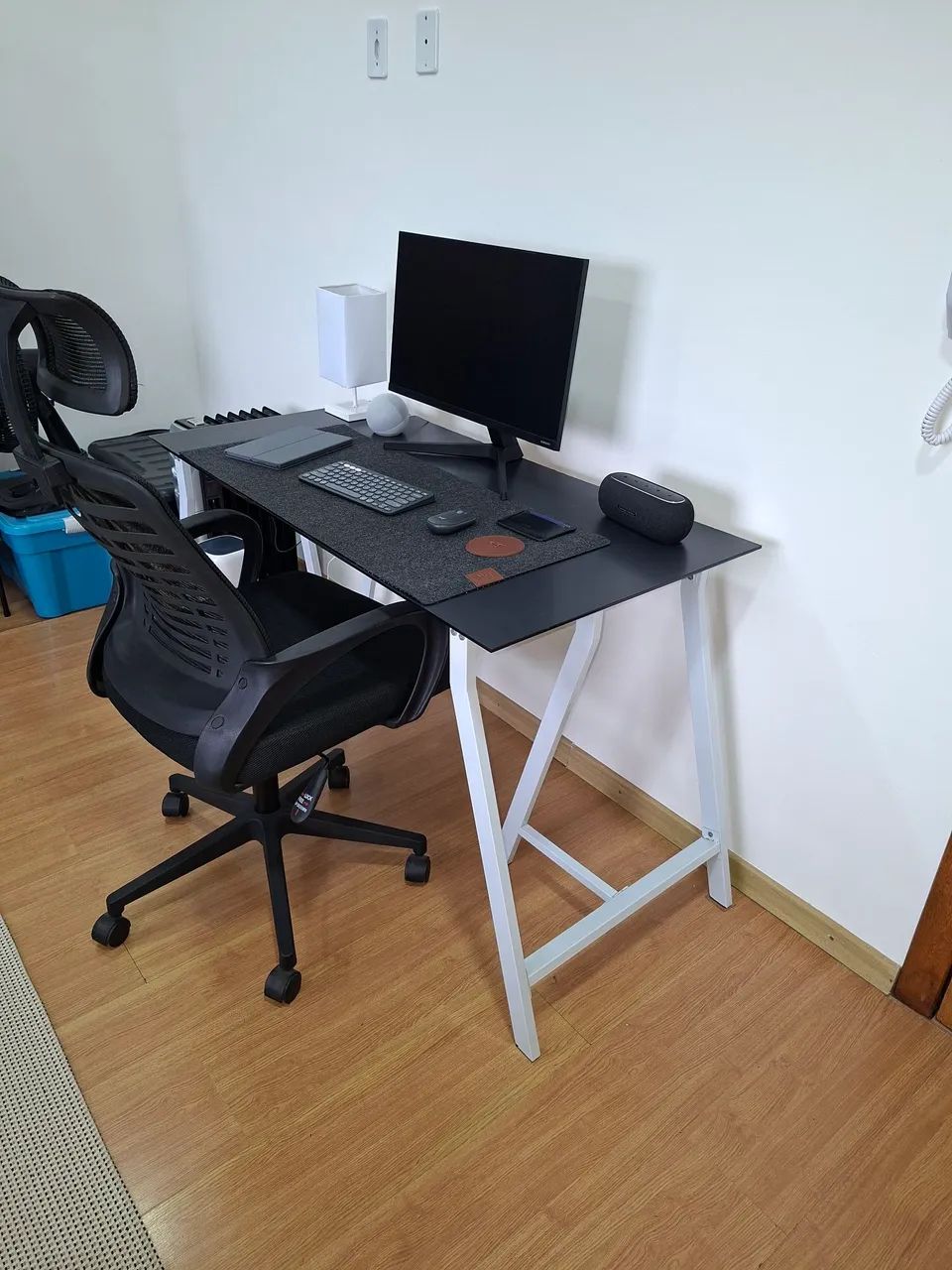 Mesa de vidro escritório branca 120cm