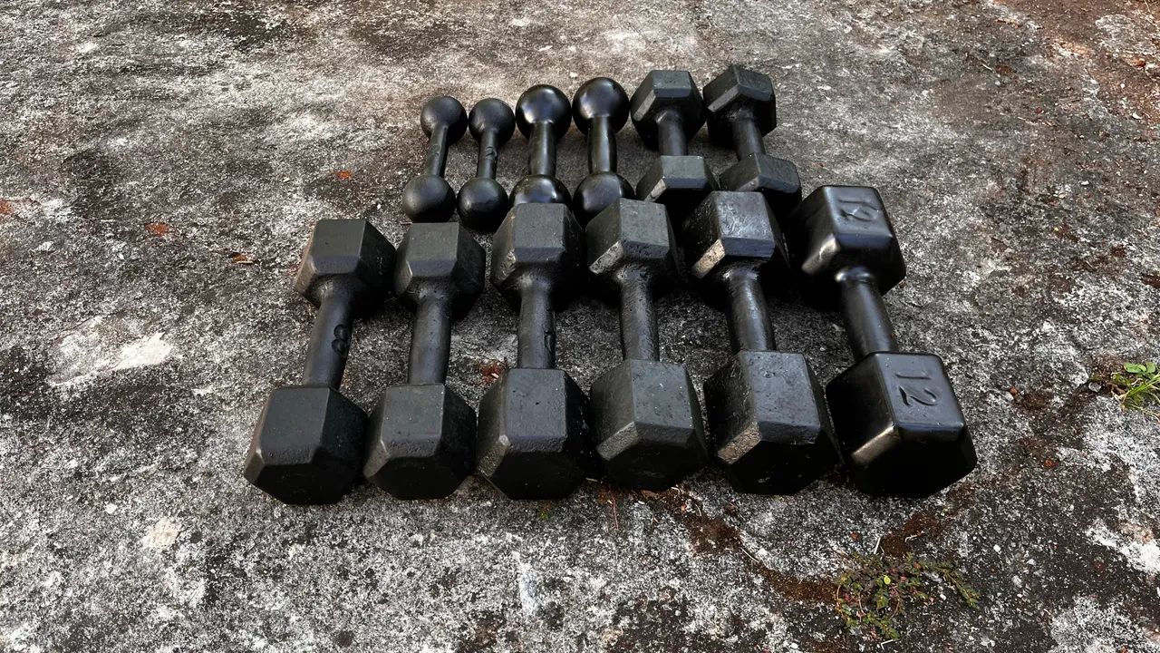 Conjunto de halteres de ferro fundido  - Foto 3