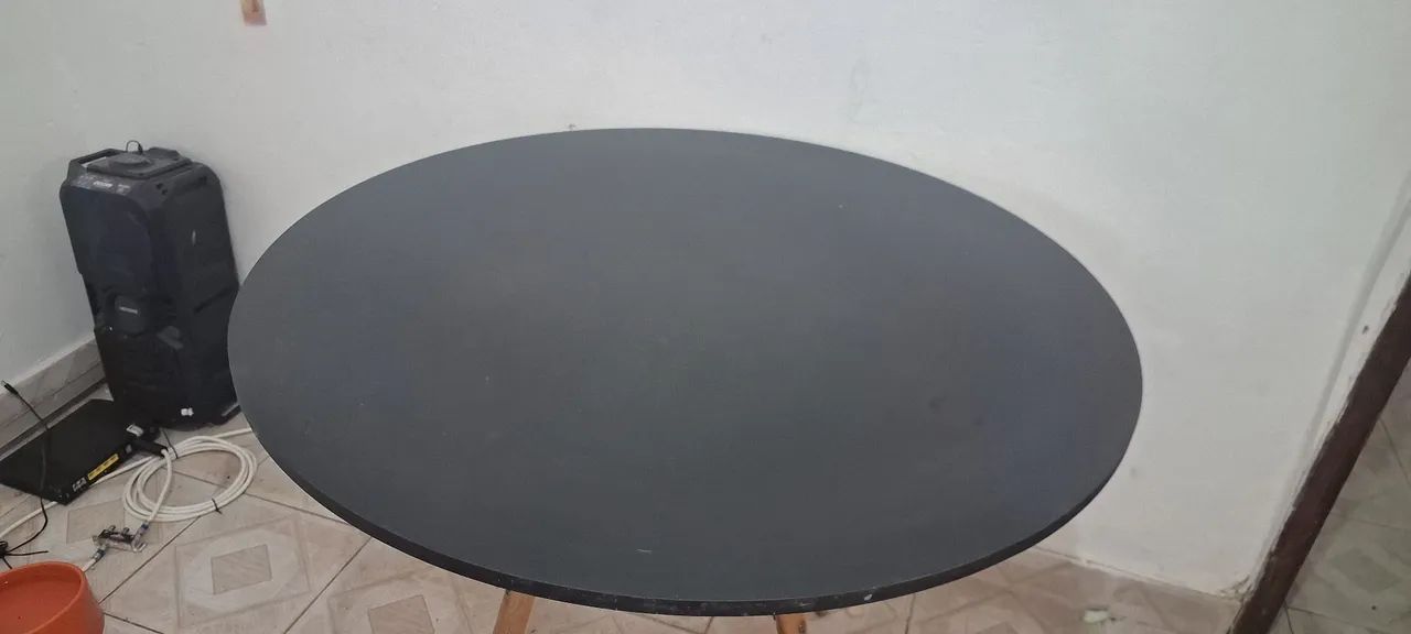 Mesa Charles Eames Eiffel 90cm Redonda Madeira Mdf Tx  - Foto 3