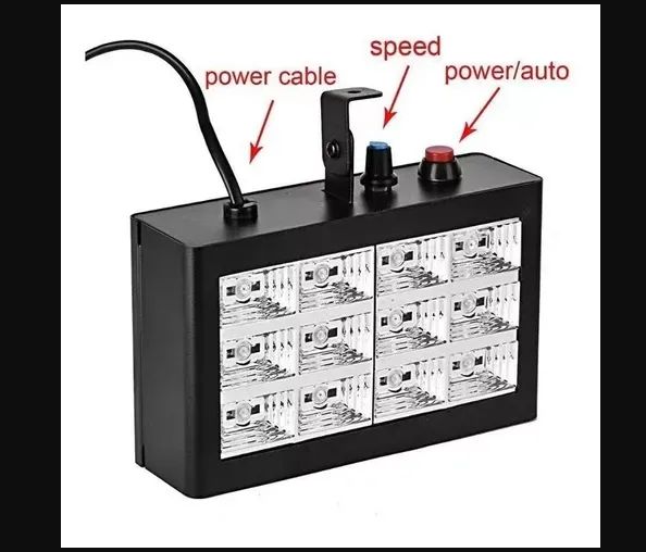 Strobo 12 Leds Rgb/Colorido 15w Rítmico Bivolt Automático