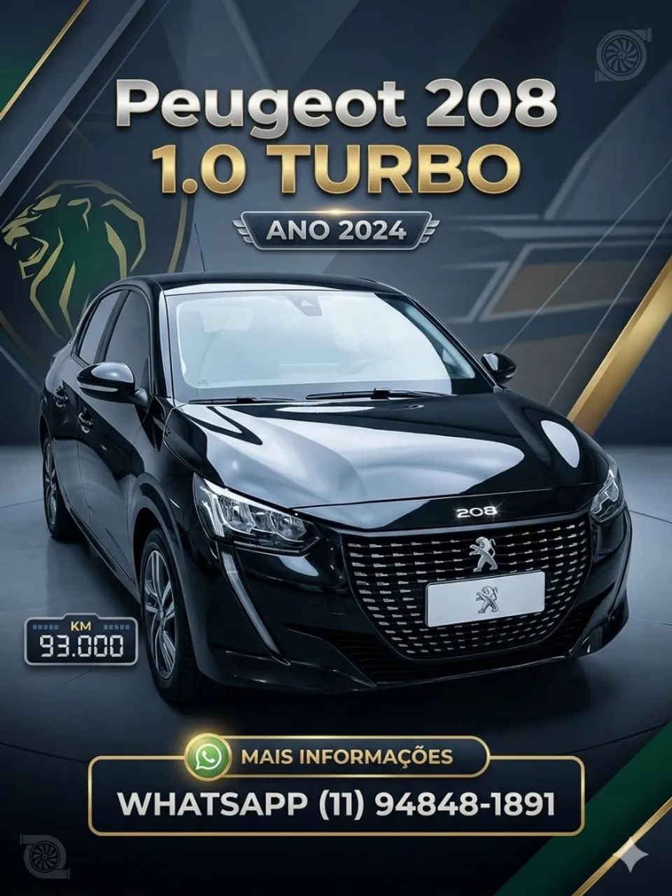 Peugeot 208 208 Allure 1.0 Turbo Flex 5p Aut. 2024