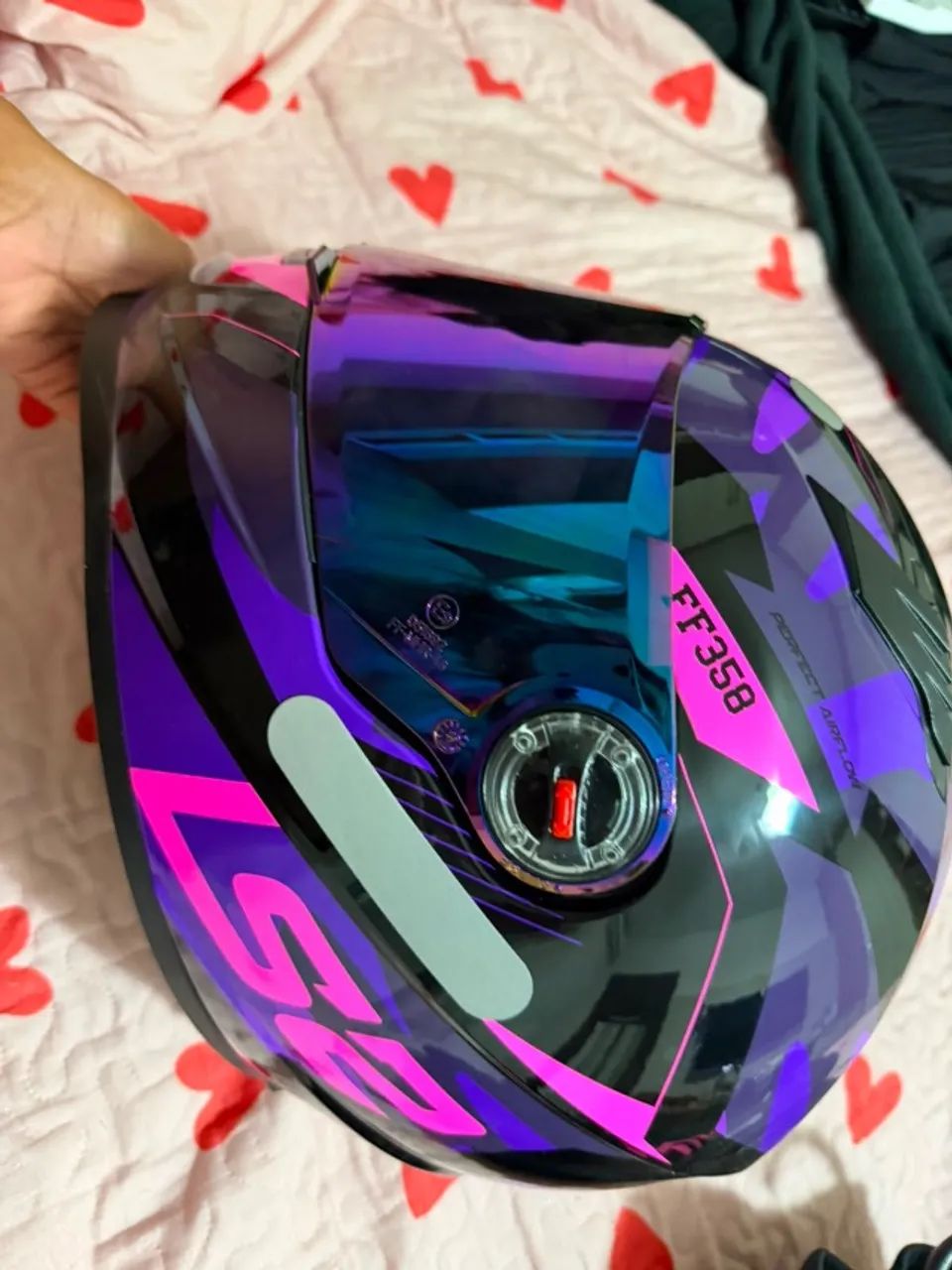 Capacete LS2 FF358 Tank - Rosa/Roxo/Preto