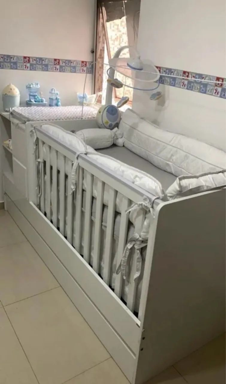 Berço + cama multifuncional 