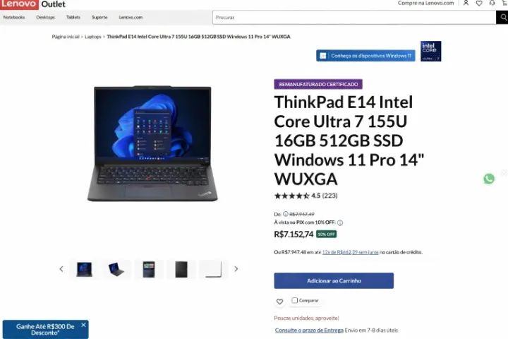 Notebook Lenovo ThinkPad E14 Gen 6 Ultra 7  - Foto 4