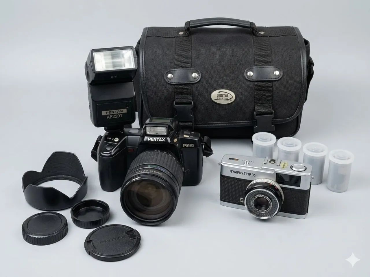 フィルムカメラセット FUJICA OLYMPUS PENTAX 9点おまとめ Conjunto Pentax e Olympus trip - Câmeras e Filmadoras - Barro