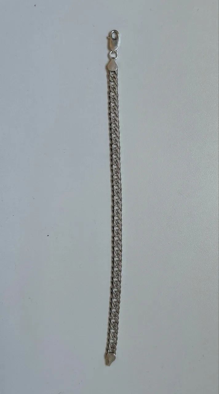 Pulseira de prata pura Elo duplo  - Foto 3