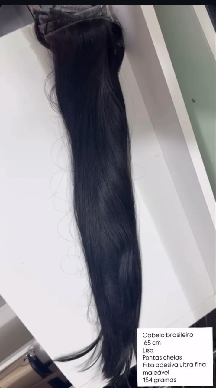 Cabelo 65 cm brasileiro liso  - Foto 3