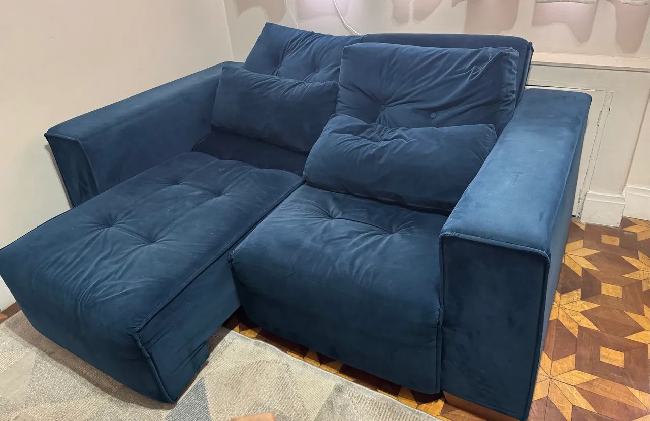 Sofá Retrátil azul - Foto 2