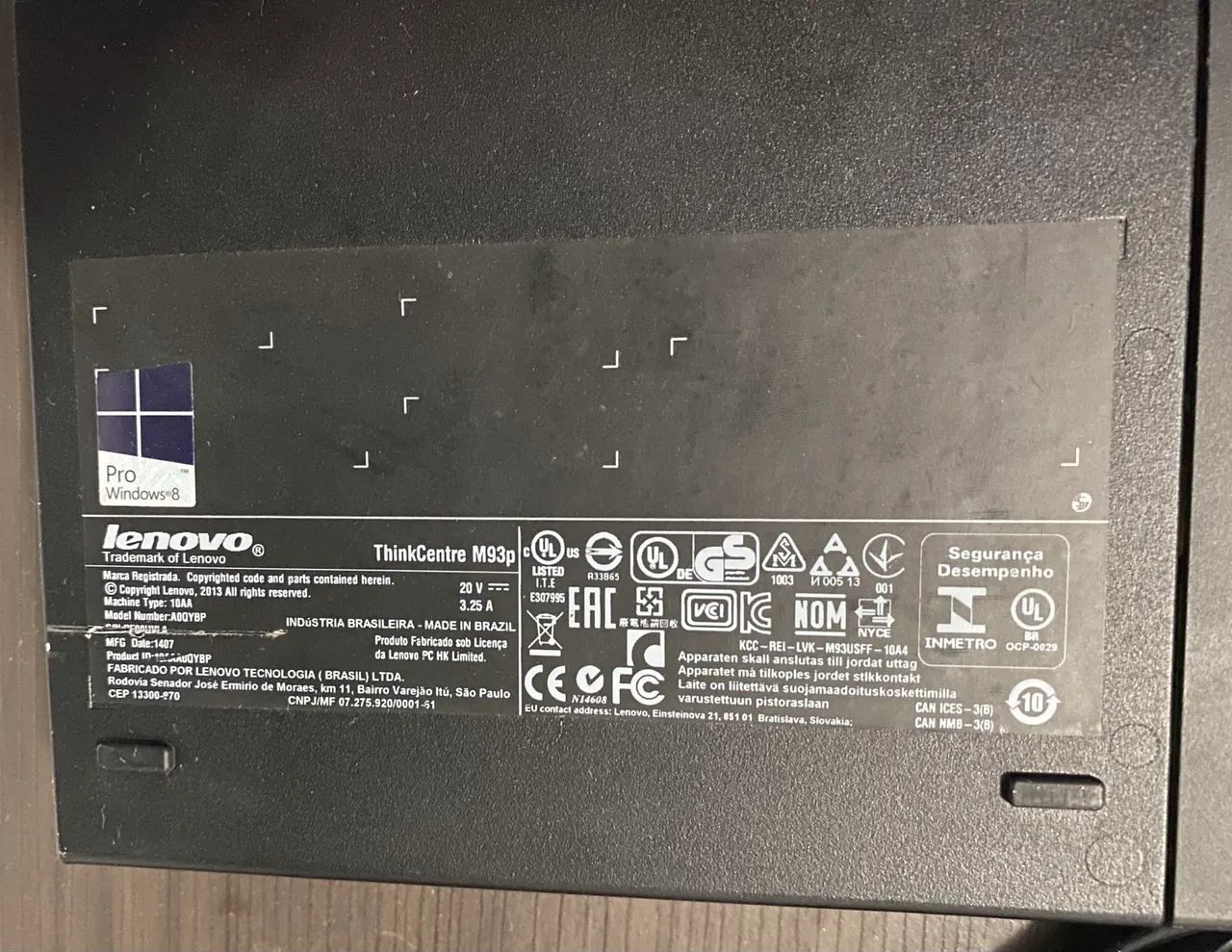 Computador Lenovo ThinkCentre M93p
