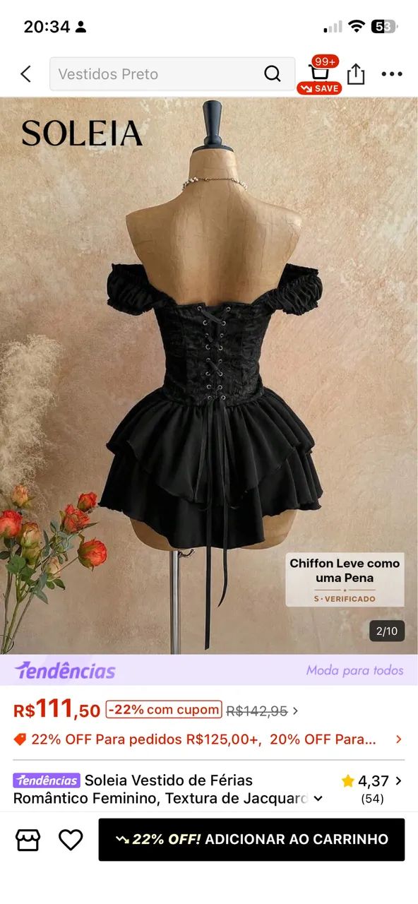 Vestido shein novo PP
