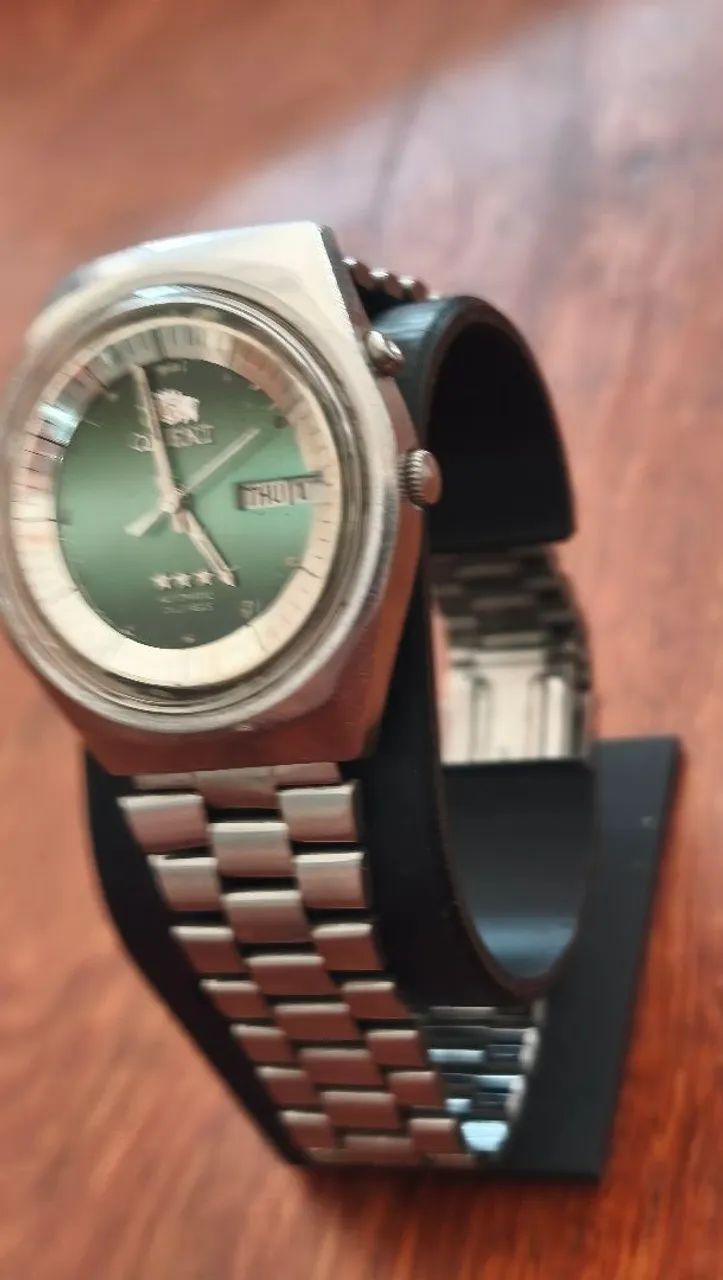 Relógio Orient Automático Vintage forma Geométrica Verde - Foto 2