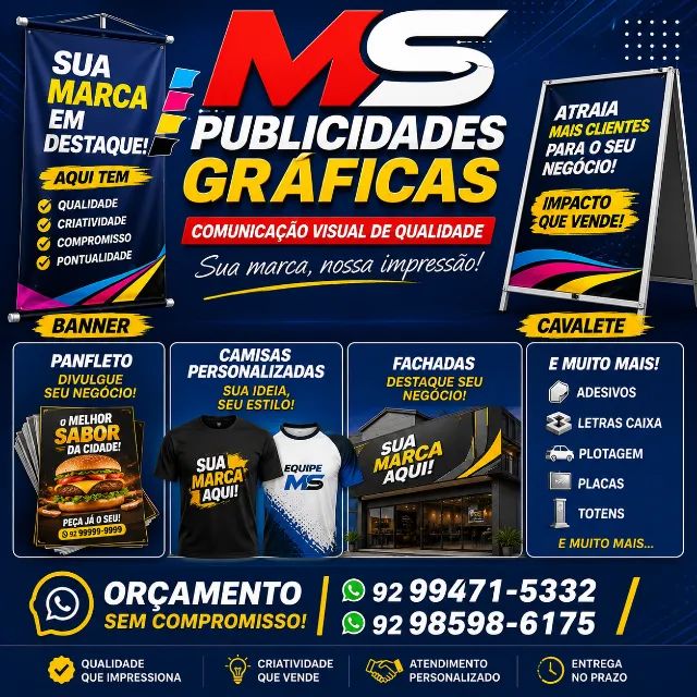 Gráfica: banner, fachada, adesivos e muito mais
