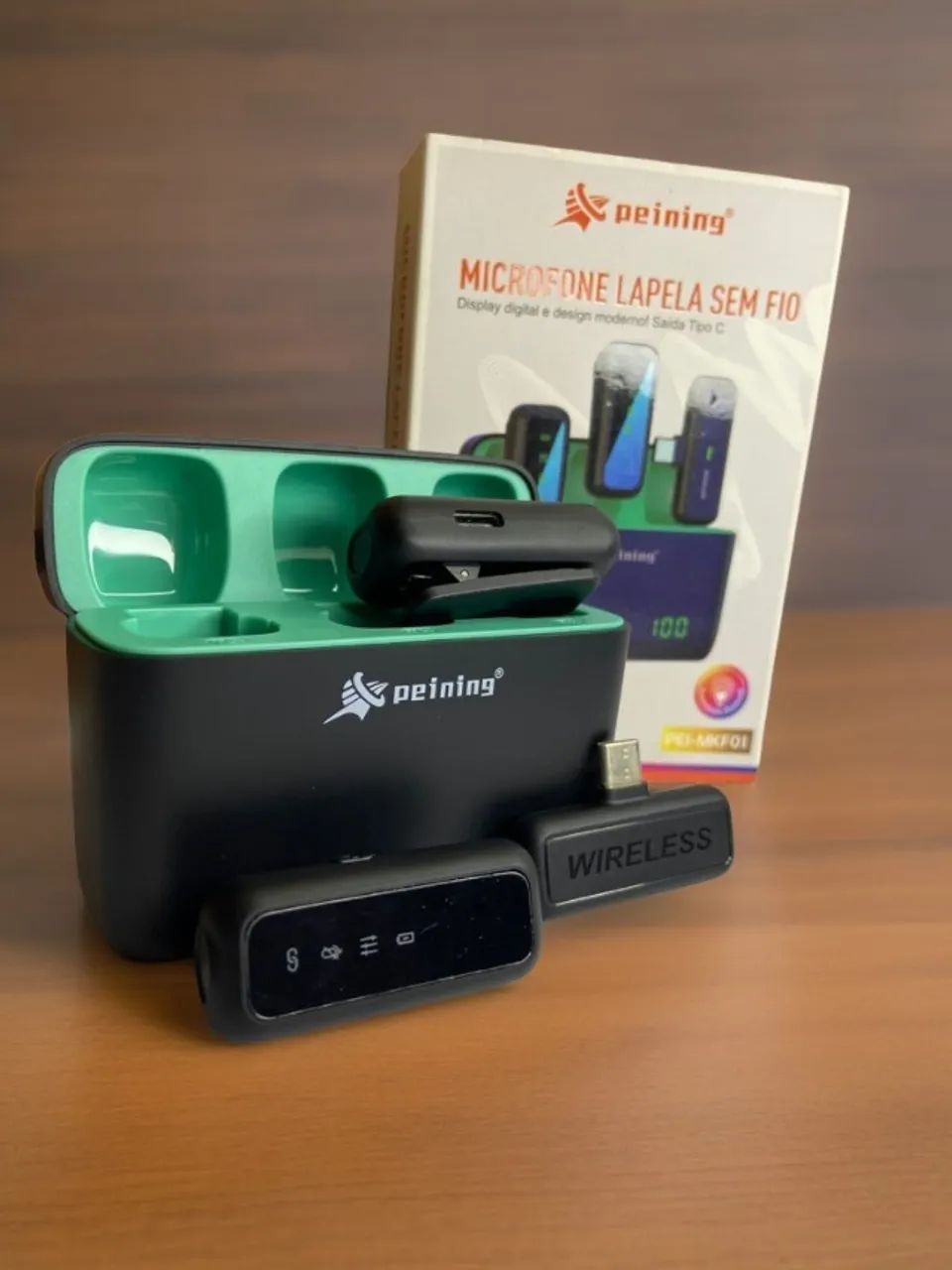 Microfone de Lapela Duplo sem Fio PEI-MKF01 Peining an9